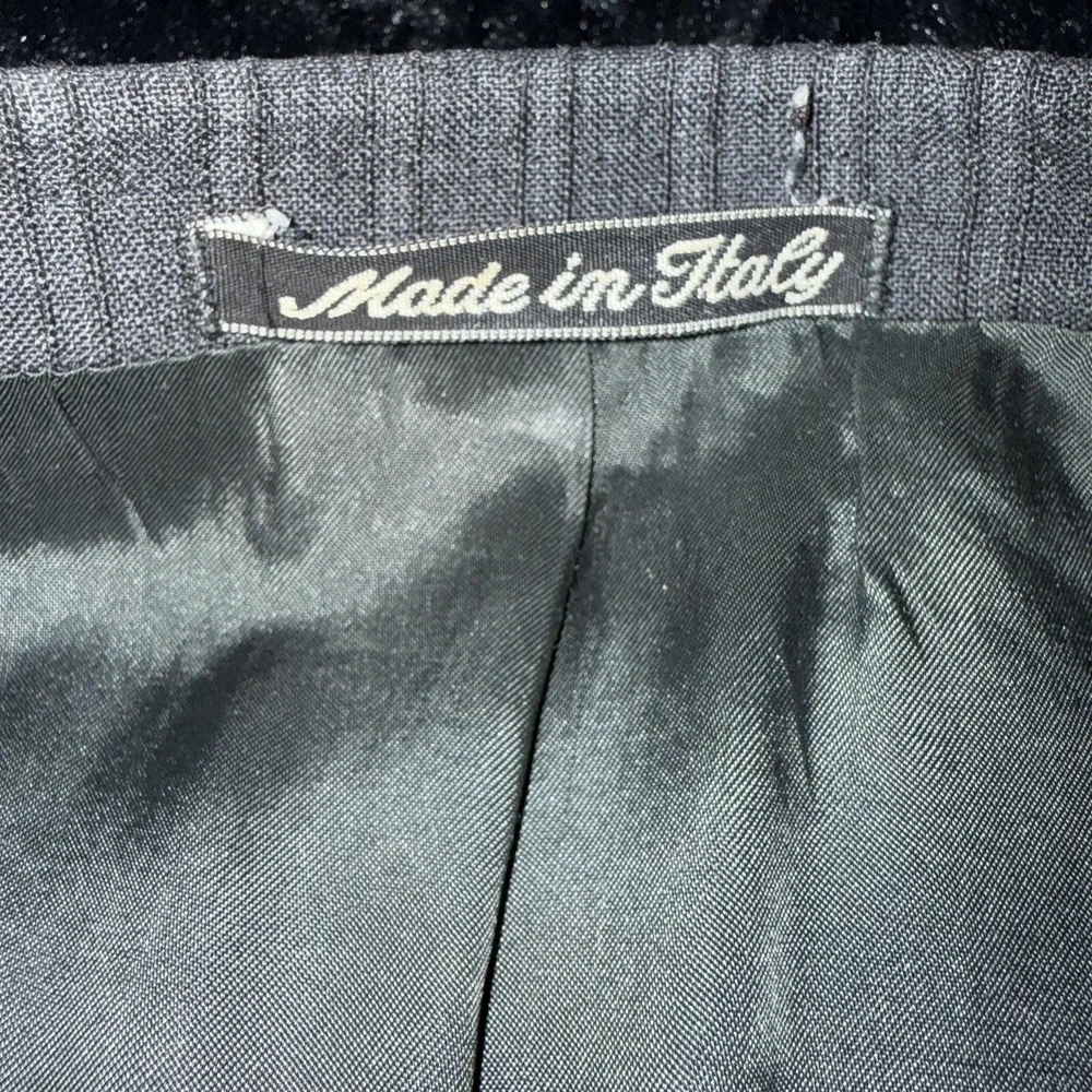 Ungaro Uomo Blazer Mens 44L Gray Pinstripe Wool Double Breasted Made Italy - Picture 6 of 13